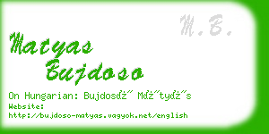 matyas bujdoso business card
